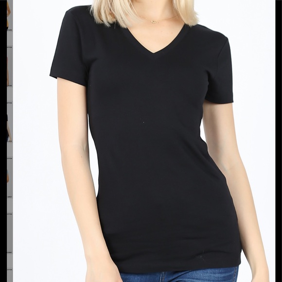 Zenana Outfitters Tops - Black Cotton Tee